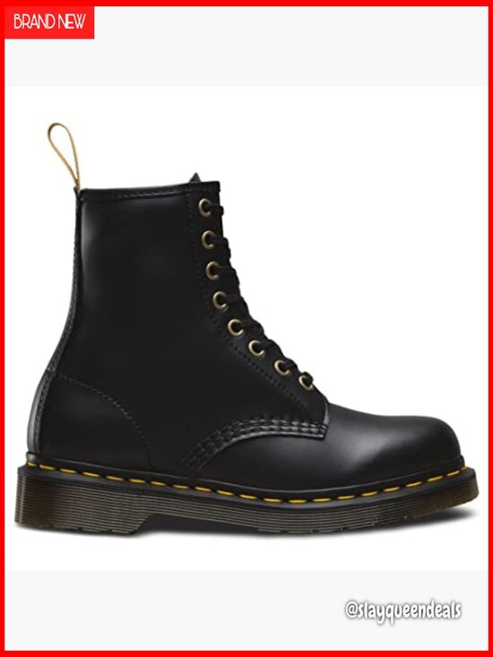 Unisex Combat Boots Lace-Up Ankle Boots Vegan Leather Durable